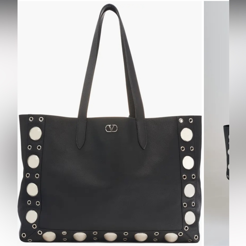 Valentino Garavani Black Tote with Silver Accents